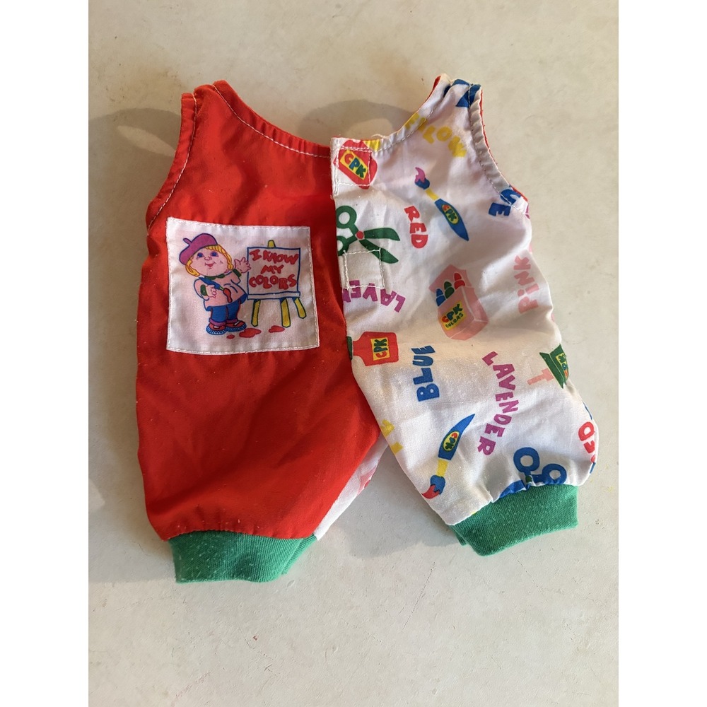 Rare Vintage Cabbage Patch Kid I Know My Colors Doll Outfit Romper Red White 80s
